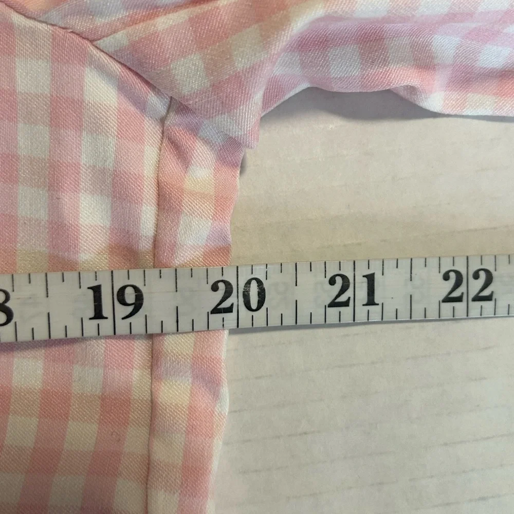 J. McLaughlin RESSIE white/ pink Gingham rayon blend jacket SZ 12 NWT